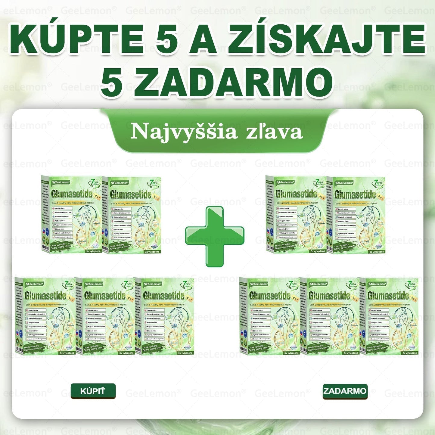 𝐆𝐞𝐞𝐋𝐞𝐦𝐨𝐧® 🎉𝐆𝐥𝐮𝐦𝐚𝐬𝐞𝐭𝐢𝐝𝐚 8 v 1 Náplast s Nano Mikroihličkami na Chudnutie a Zdravie ✅ (Iba raz denne, viditeľné zmeny za 7 dní) Pre obezitu, kardiovaskulárne zdravie, cukrovku, spánkovú apneu, štítnu žľazu, črevné zdravie, kĺbové problémy a ďalšie