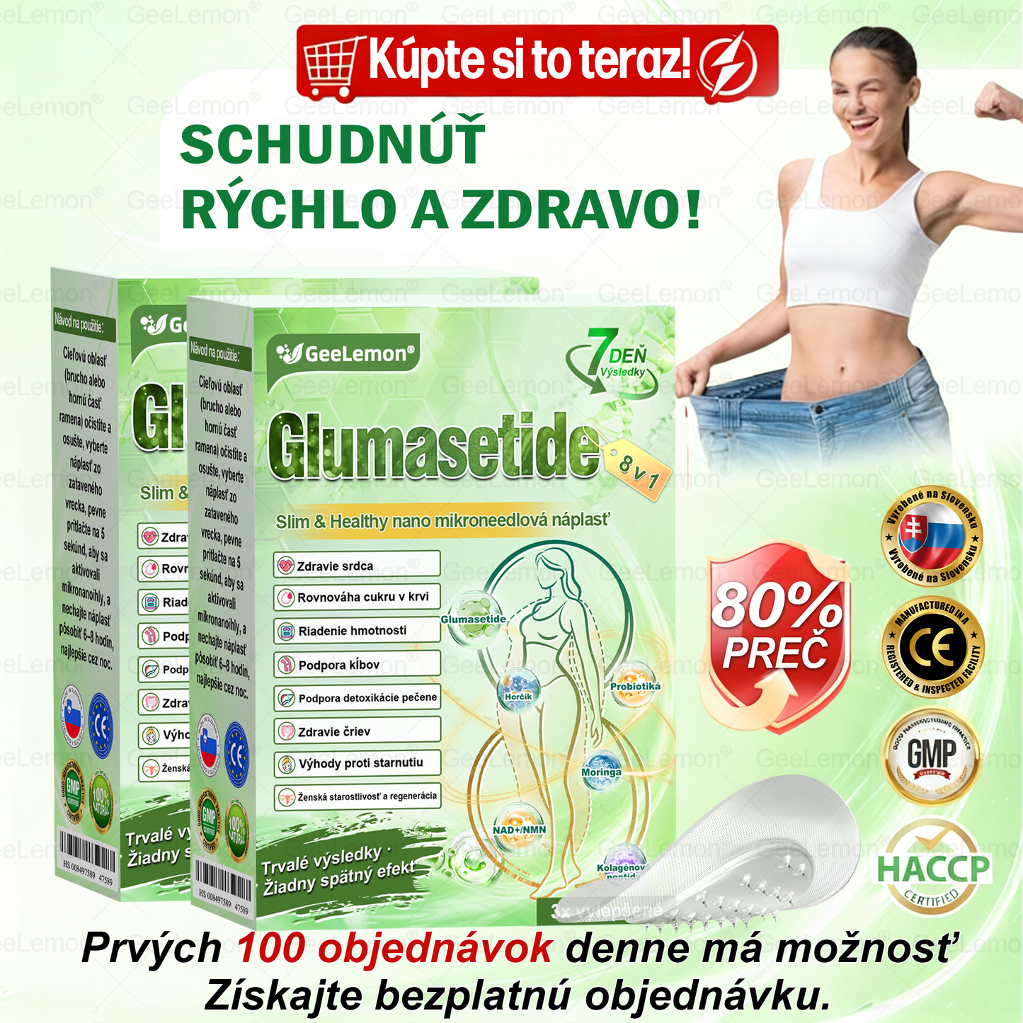 𝐆𝐞𝐞𝐋𝐞𝐦𝐨𝐧® 🎉𝐆𝐥𝐮𝐦𝐚𝐬𝐞𝐭𝐢𝐝𝐚 8 v 1 Náplast s Nano Mikroihličkami na Chudnutie a Zdravie ✅ (Iba raz denne, viditeľné zmeny za 7 dní) Pre obezitu, kardiovaskulárne zdravie, cukrovku, spánkovú apneu, štítnu žľazu, črevné zdravie, kĺbové problémy a ďalšie