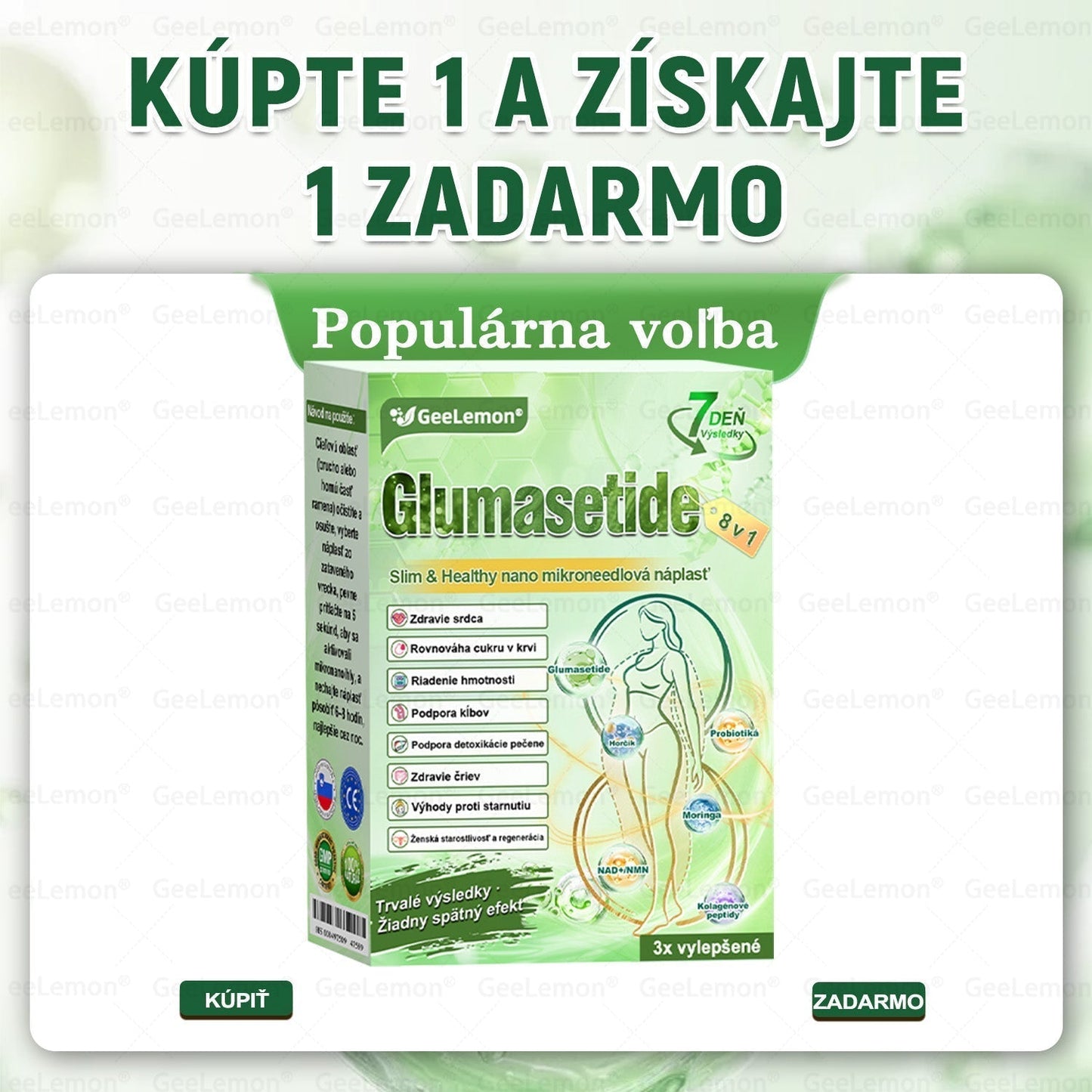 𝐆𝐞𝐞𝐋𝐞𝐦𝐨𝐧® 🎉𝐆𝐥𝐮𝐦𝐚𝐬𝐞𝐭𝐢𝐝𝐚 8 v 1 Náplast s Nano Mikroihličkami na Chudnutie a Zdravie ✅ (Iba raz denne, viditeľné zmeny za 7 dní) Pre obezitu, kardiovaskulárne zdravie, cukrovku, spánkovú apneu, štítnu žľazu, črevné zdravie, kĺbové problémy a ďalšie
